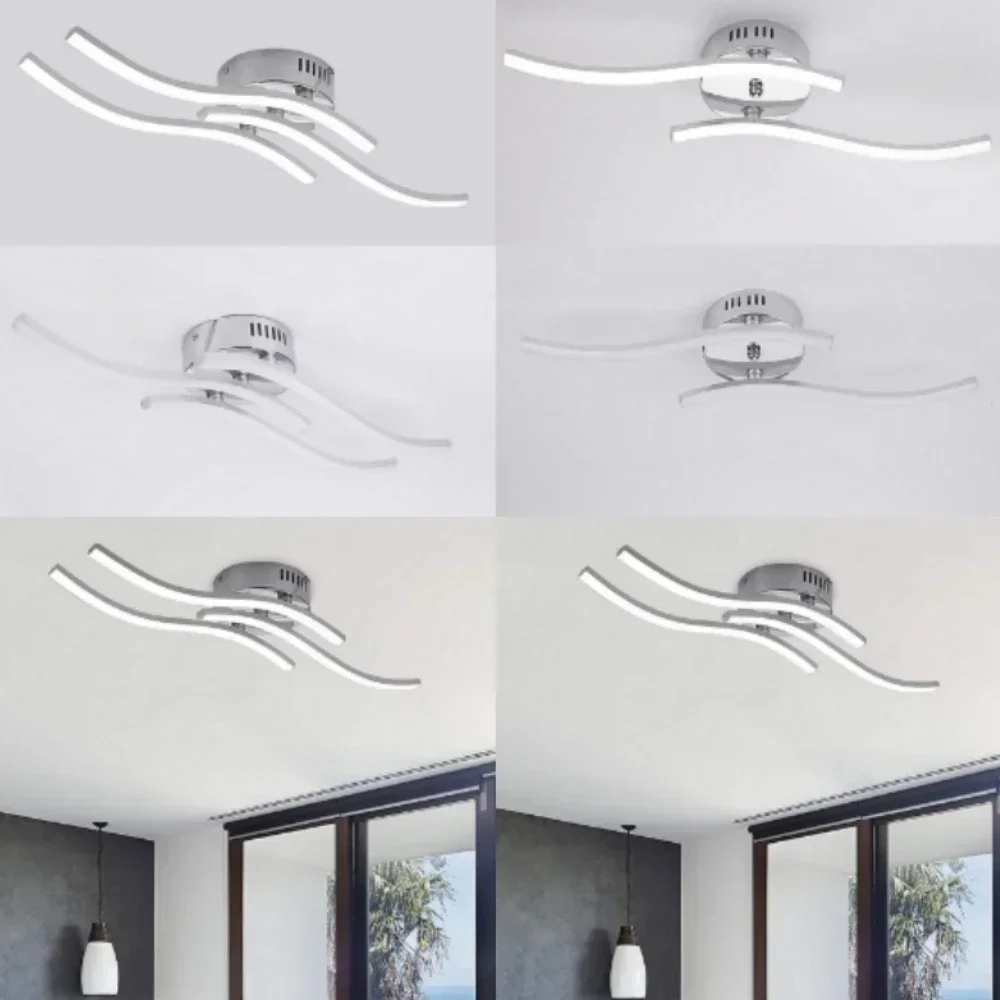 

24W LED Modern Ceiling Lamp For Living Room Bedroom Interior Lighting Kitchen Forked Shaped Design Lights Chandelier