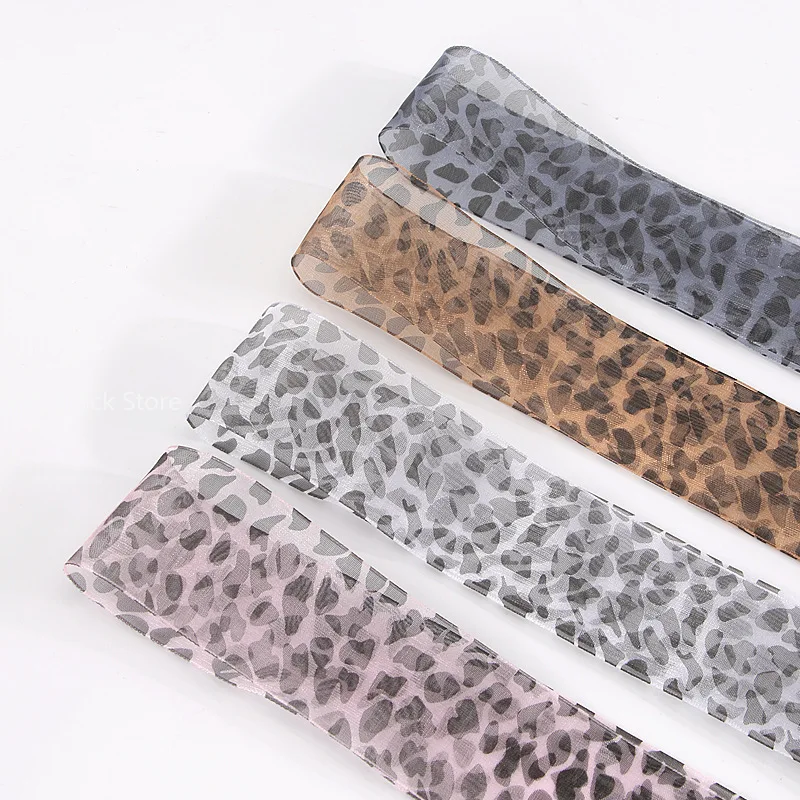 Laços de sapato de tule com fita plana larga com estampa de leopardo para tênis e botas da moda