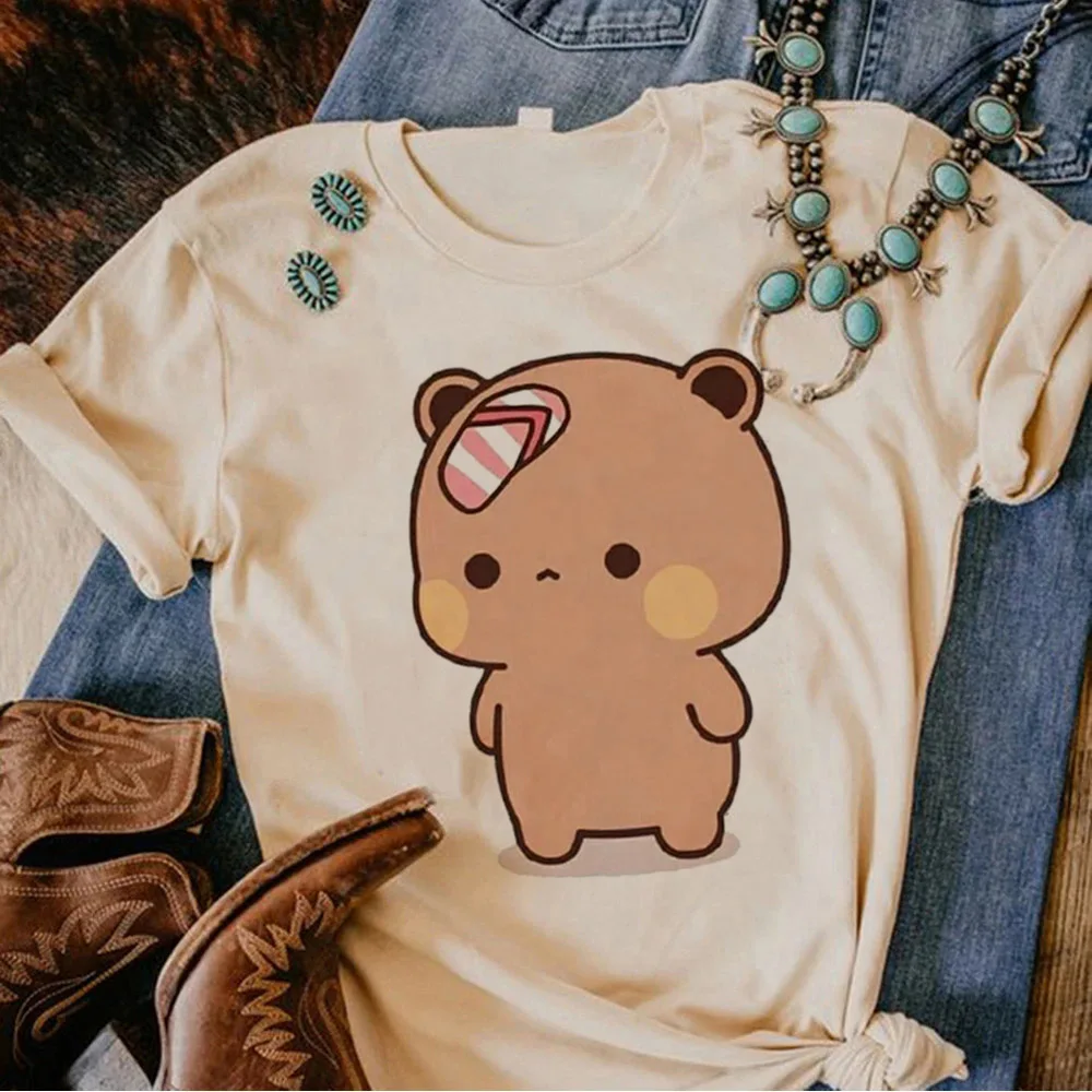 Kawaii Bubu Dudu Panda Bear T-shirts Short Sleeve Summer Women Men Tee-shirt Cartoon Graphic Printing Tshirts Casual Tees