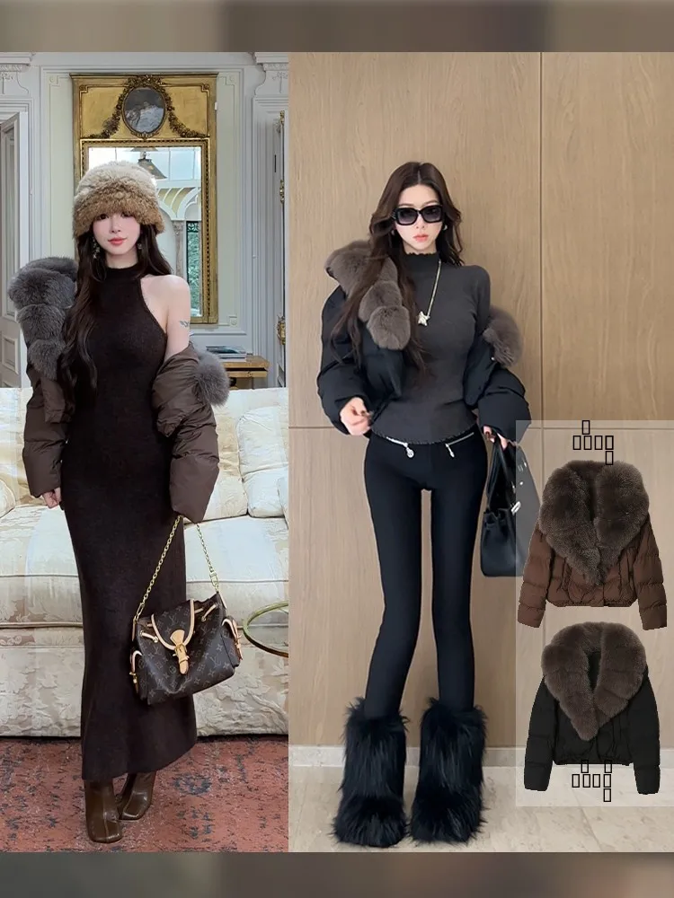 

Модное пальто с пушистым воротником, повседневное зимнее пальто для женщин, теплое, удобное, из полиэфирного волокна, длинное, с принтом.