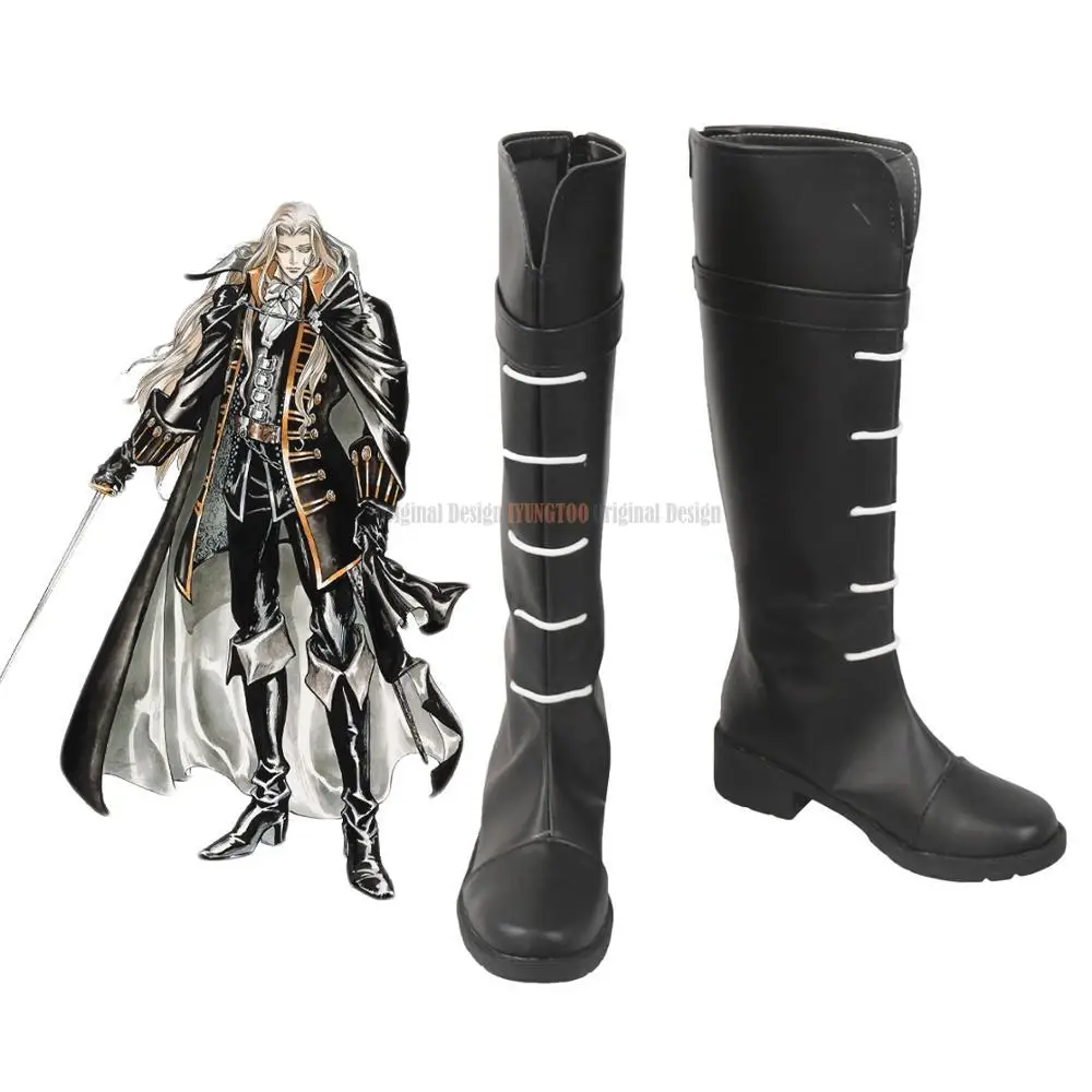 

Alucard Black Shoes Cosplay Castlevania Adrian Farenheights Tepes Cosplay Boots Leather Shoes Custom Made