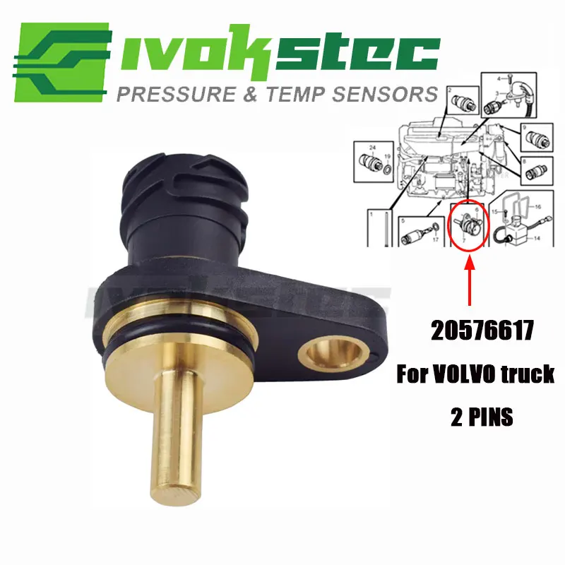 Water Coolant Temperature Temp Sensor For Volvo VN VNL D12 Engine FH FM truck FH12 FH16 FM12 B12B B12M B12R 20576617 20429956