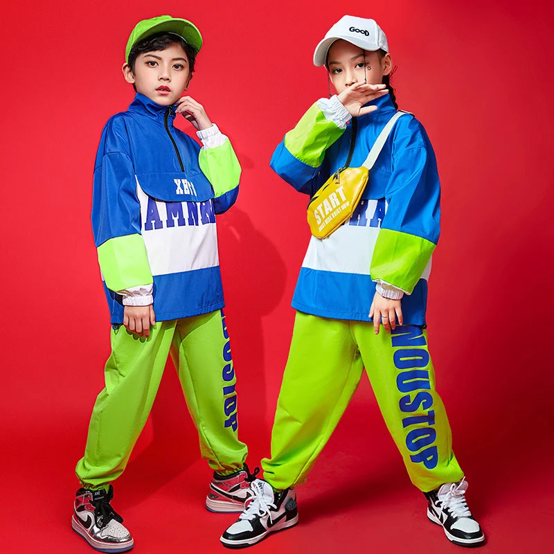 Hip hop suit for boys, hip hop fashion, autumn and winter children's dance performance clothes, children's hiphop, girls' jazz