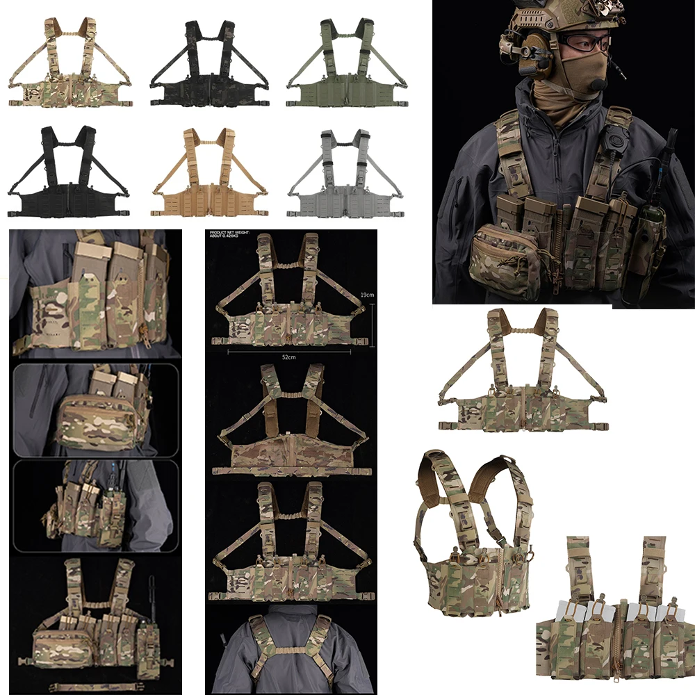 

NEW Sport Tactical Hunting Vest Chest Rigs Lightweight MOLLE Assault SF Vest Mag Pouch H-Style Strap
