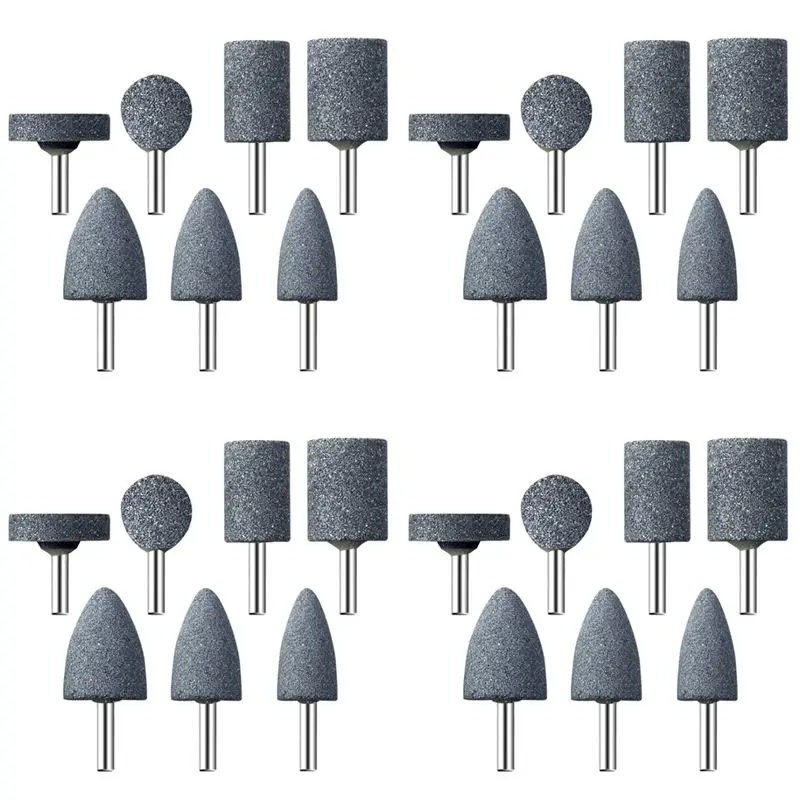 Abrasive Stone Points Set Grinding Wheel Polishing Head Bit With 1/4-Inch Shank 28Pcs Grinding Stones-AT64