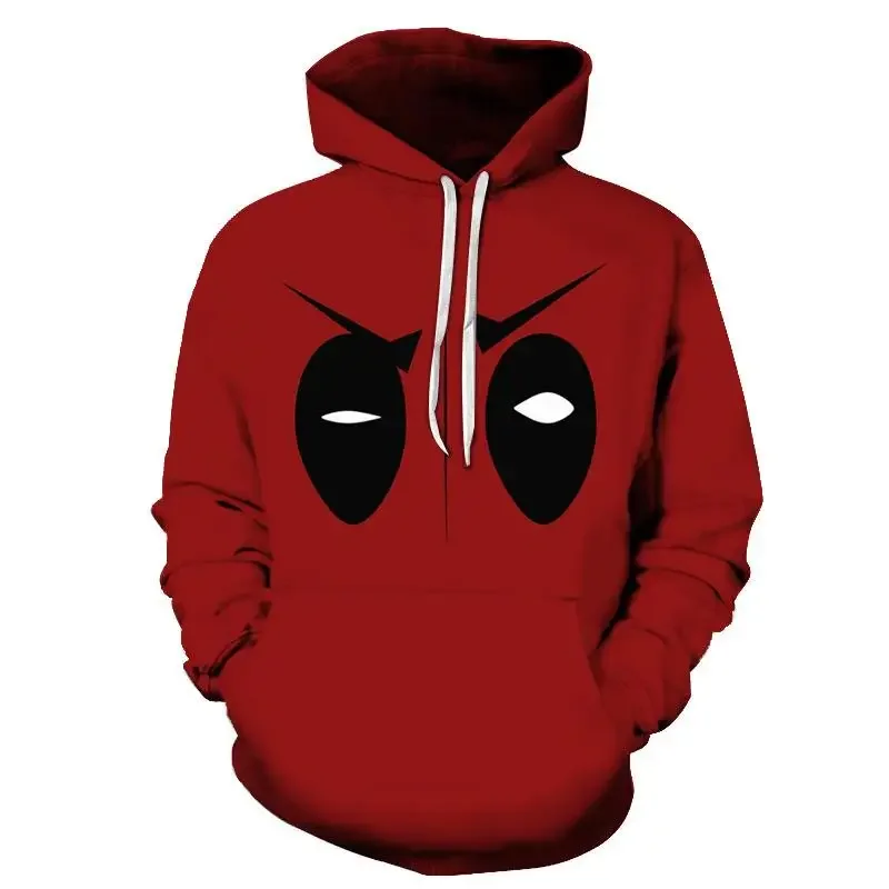 Deadpool Hoodies für Männer Frauen Superheld Cosplay Kostüm Pullover 3D Druck Erwachsene Weihnachten Karneval Rot Sweatshirt Outfits@0Z*