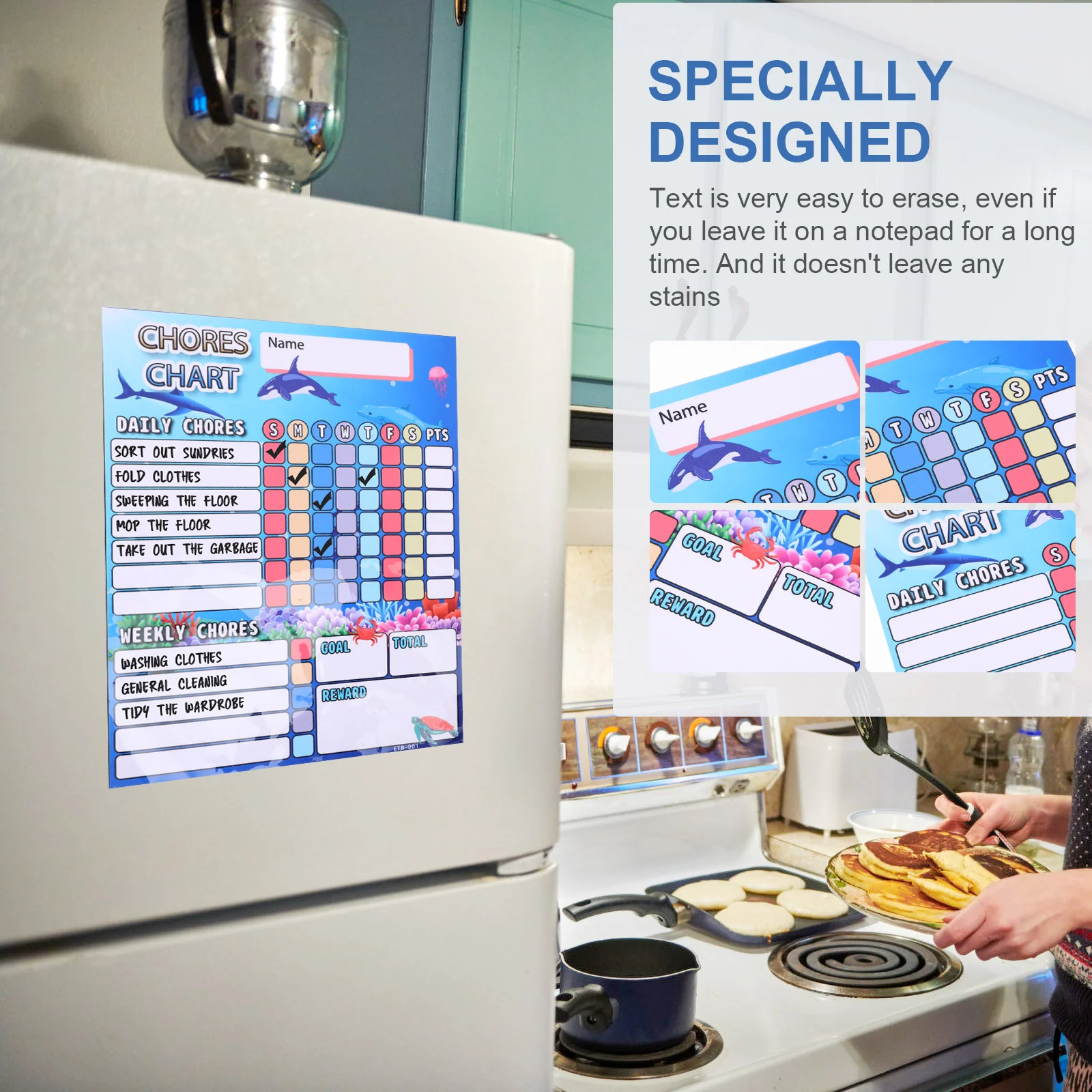 Household Chores Fridge Magnet Calendar Children Accessory Reward Chart Cartoon Behavior Kids Rubber Soft Magnetic Convenient