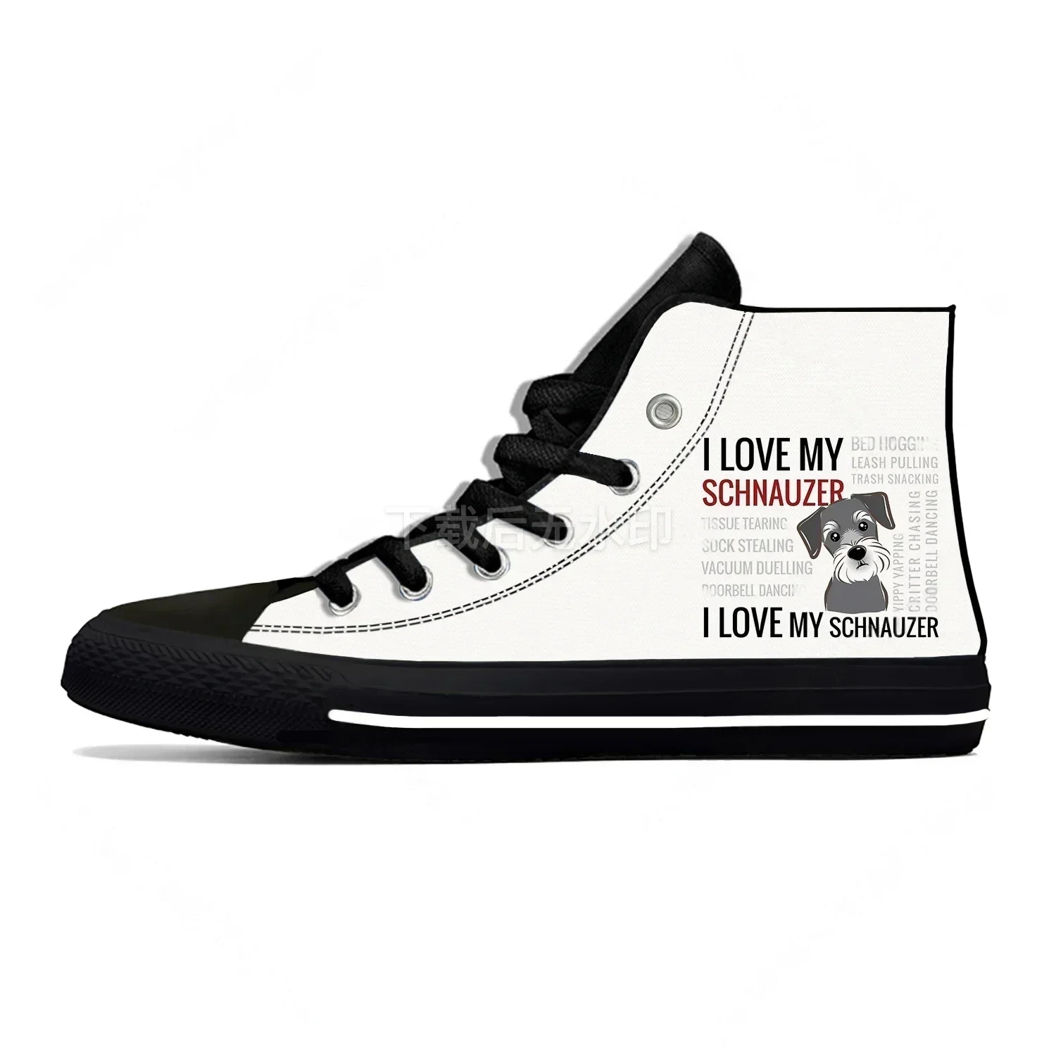 

Кеды унисекс с принтом шнауцера, легкие, высокие, в стиле Харадзюку, классические повседневные кроссовки из канваса