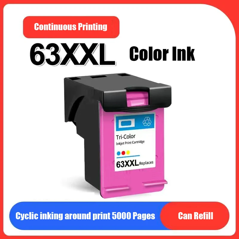 Compatible Ink Cartridge 63 63XL 63XXL for HP DESKJET 1112/2130/ 2132/3630/3632/ OfficeJet 3830/ 4650/4652/4655/ Envy 4516/4512