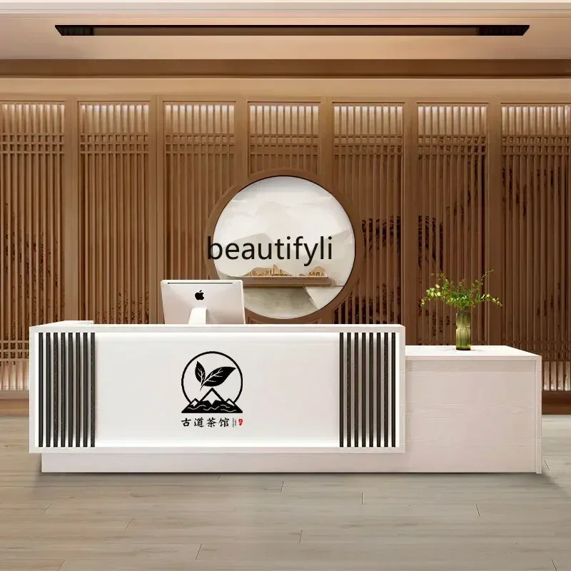 Y  New Chinese Style Bar Counter Shop Cashier Tea Ear Cleaning Foot Massage Store Pavilion of Regimen Reception Desk Cabin