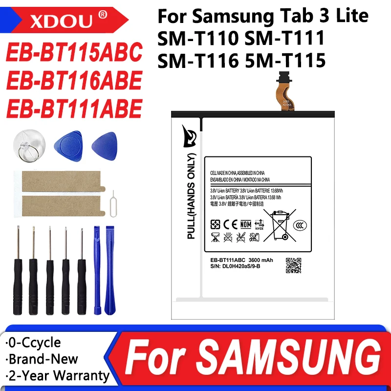 

Brand New EB-BT115ABC EB-BT116ABE EB-BT111ABE 3600mAh Battery For Samsung Tab 3 Lite SM-T110 SM-T111 T116 T115