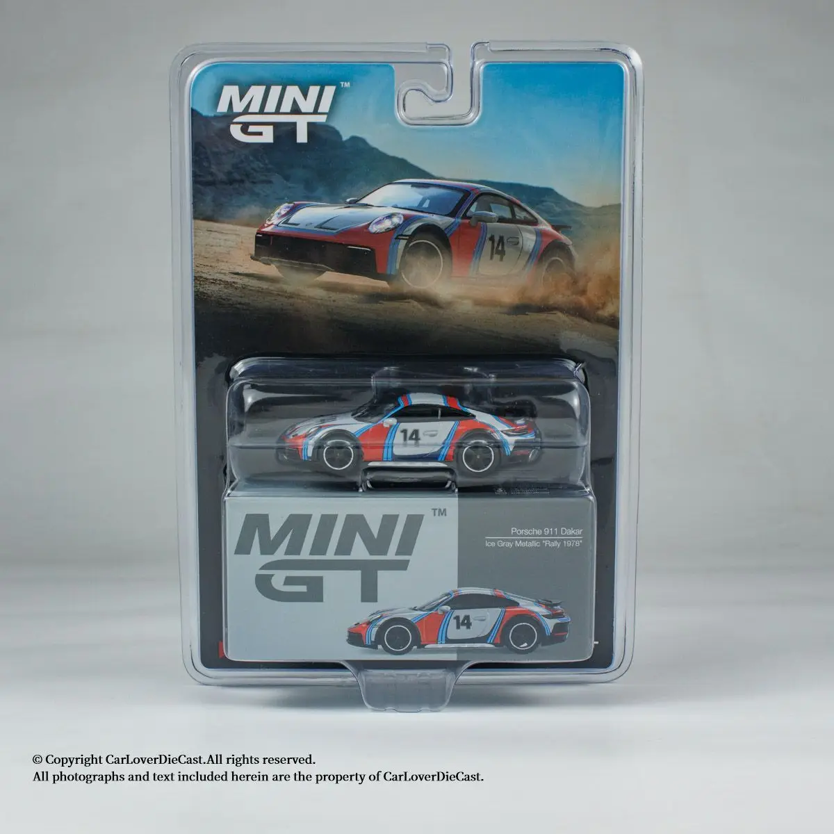 

MINIGT 1:64 #964 Porsche 911 Dakar No. 14 alloy car model (blister tag packaging)