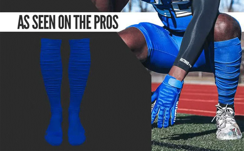 1-2 pairs Amateur Kickabout Daily Gear Football Socks Moisture Wicking Rib Fabric Reinforced Block Hard Ground Abrasion Damage