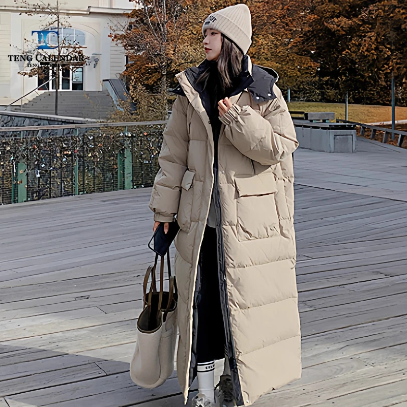 

Fashionable Down and Cotton Jacket, Long Knee To Ankle Thick and Loose Bread Jacket, Women's Winter 2025