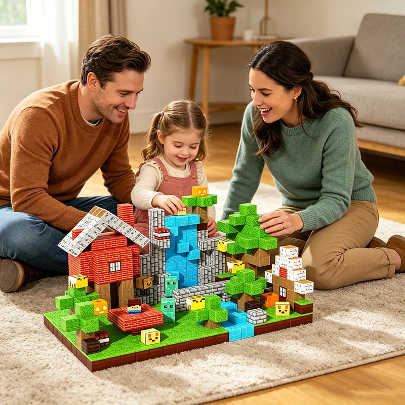 100-300PCS Magnetic Building Blocks Set 3D DIY Construction Magnet Tiles Toys for Kids Boys Girls STEM Preschool Learning Gifts - view 6