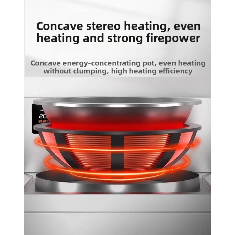 Large pot stove, commercial induction cooker 15KW kitchen large frying stove