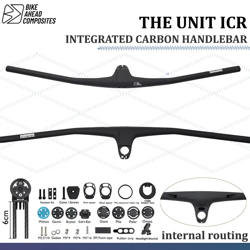 Image of THE UNIT ICR Leichter Carbon MTB Integrierter Lenker, Durchmesser 28,6 (1-1/8") mm, für XC Down Country Trail Enduro 44/55/66/77mm