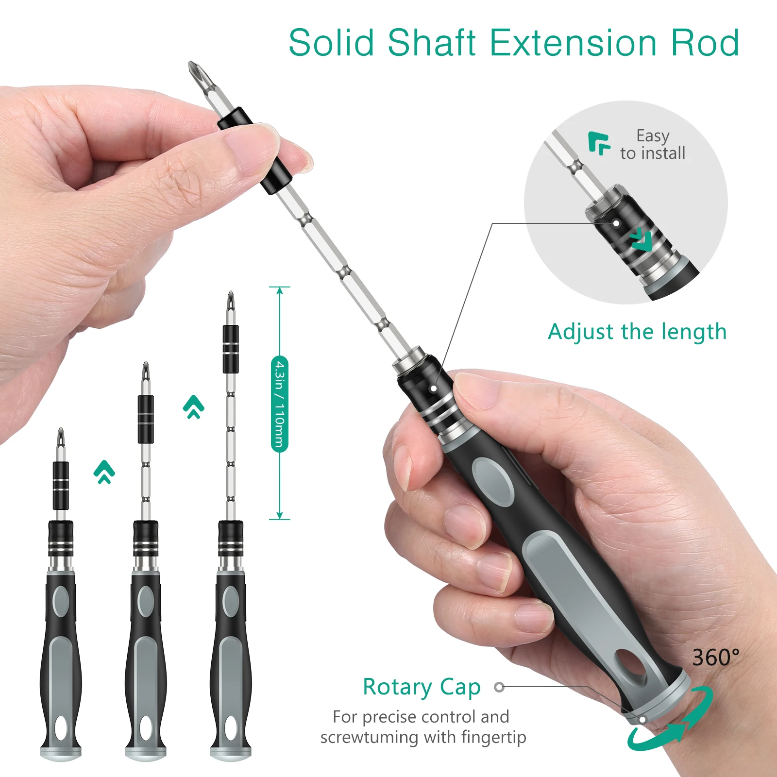 48-in-1 Screwdriver Set, Magnetic Precision Repair Kit with 41 Bits & Pry Tools, Portable for Phone Laptop Electronics Maintenan