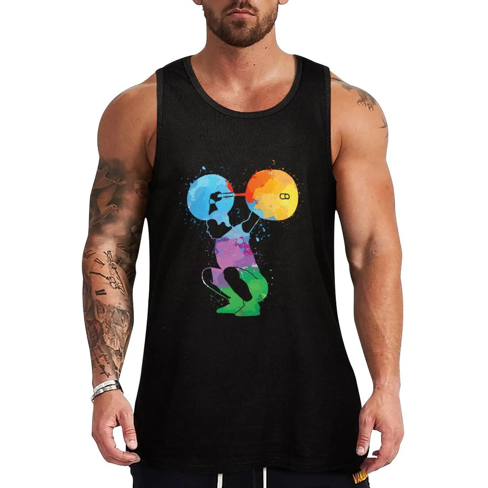 

31 weightlifting weightlifter barbell clean jerk snatch jonathan kraske transparent Tank Top Male clothes men gym clothing