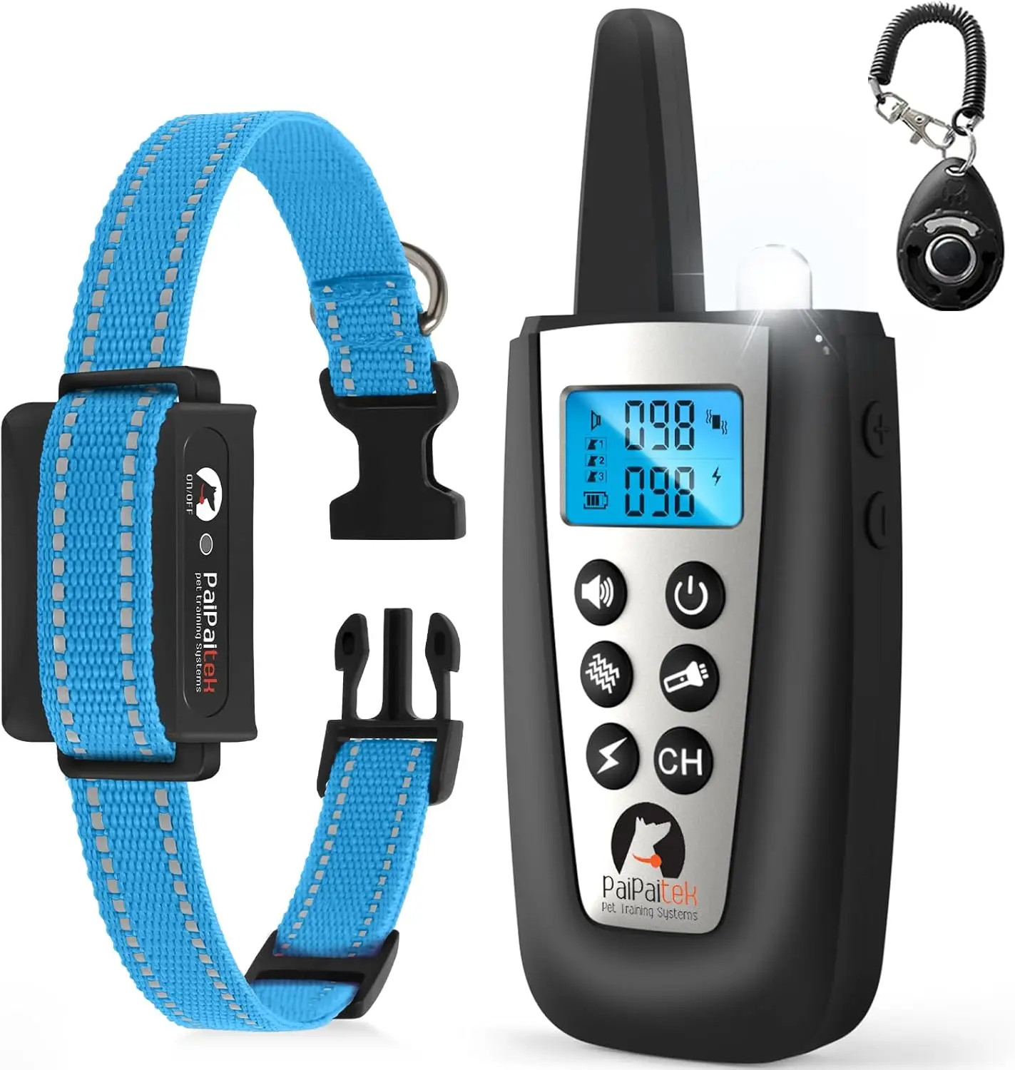 

PaiPaitek Dog Bark Collar with Remote 3300ft Range - Automatic Bark Activated Shock Collar for Small Medium Large Dog