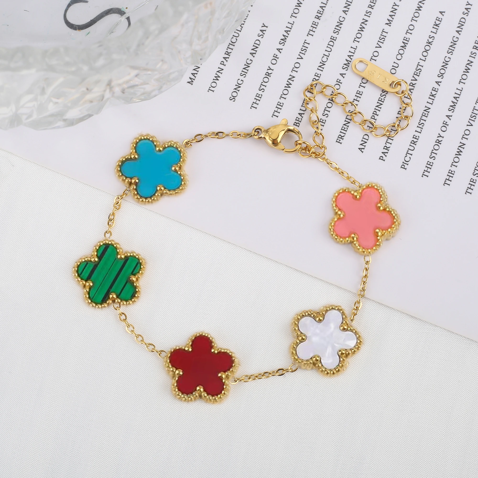 Clover Stainless Steel Bracelets For Women Five Leaf Flower Shell Fashion Jewelry Hot Selling High-Quality Birthday Party Gift