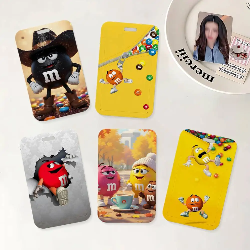Cool M-M-Ms Cartoon ID Badge Holder With Lanyard Neck Strap For Office School Name Card Credentials Case