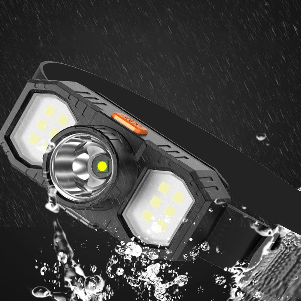 XPE + COB LED كشافات قوية مصباح يدوي مقاوم للماء السوبر مشرق المصباح زاوية قابلة للتعديل للتخييم في الهواء الطلق المشي لمسافات طويلة العمل