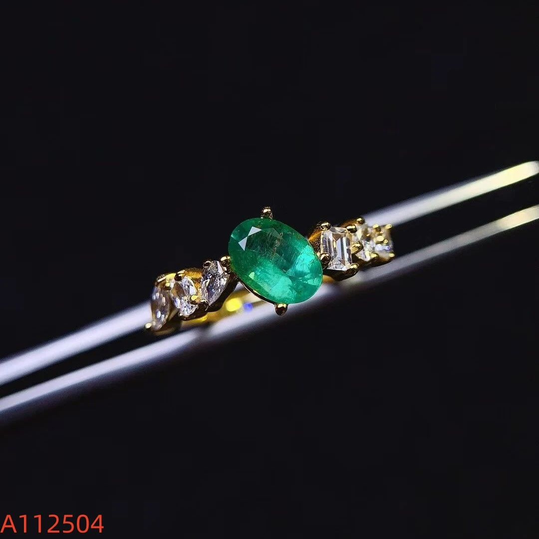 Los anillos de mujer de alta gama KJJEAXCMY adoptan esmeralda colombiana Natural, proceso de chapado en plata S925, transparente de alta definición