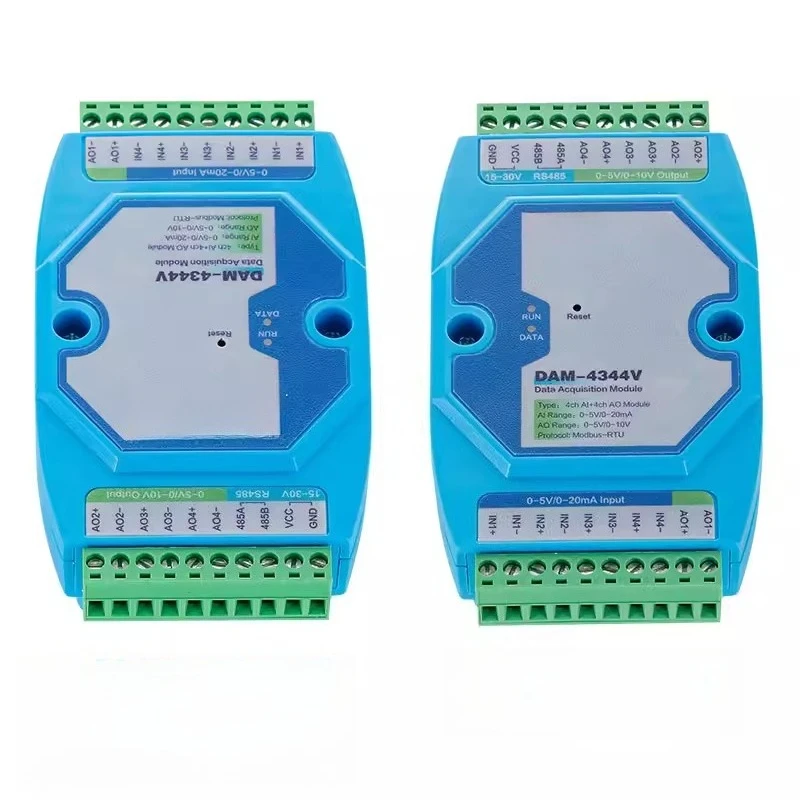 

for RS485 to analog input/output 0-5V/0-10V voltage for Modbus slave AI and AO module 4344