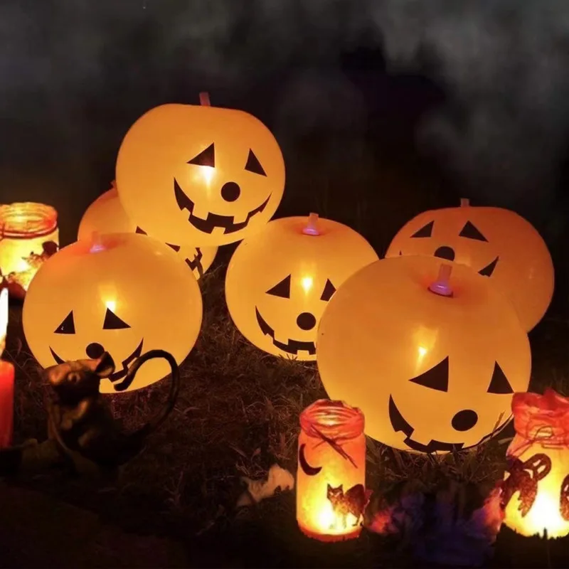 

1/5PCS LED Halloween Balloons Decoration Pumpkin head Hanging Lantern Ghost Party Decor for Home Haunted House Ornaments Globos