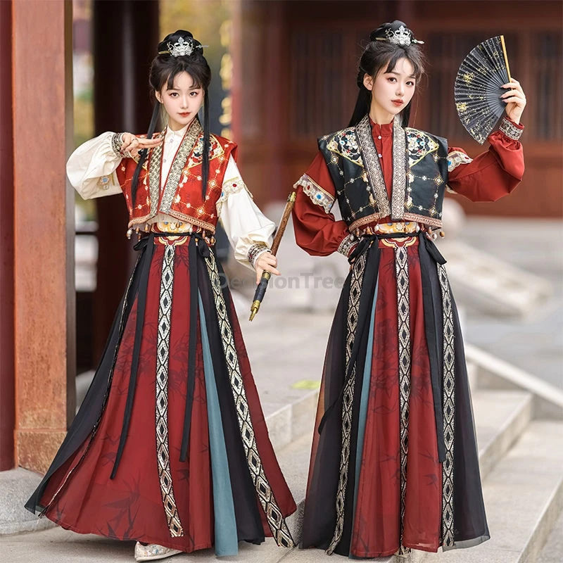 

2025 ethnic Traditional characteristic hanfu set exquisite cosplay chinese vintage tang hanfu unisex Heroic knight-errant outfit