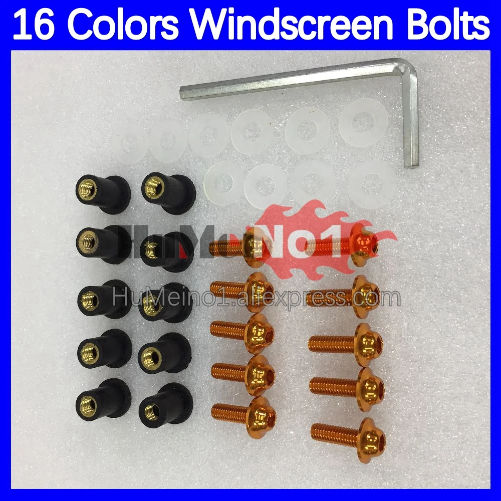 31pcs Motorcycle Windscreen Bolts For KAWASAKI NINJA ER-6N 09-11 ER6N ER 6N 6 N 09 10 11 2009 2010 2011 Windshield Screws Nuts