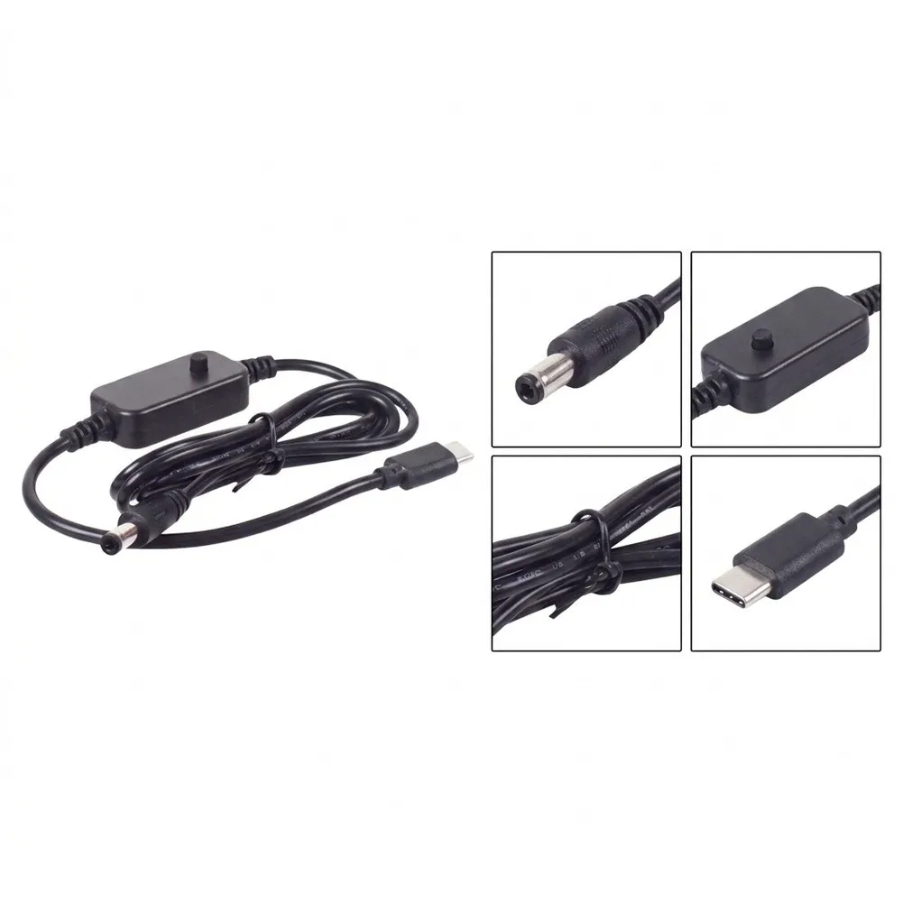 For PD Fast Charging For Type-C to DC Cable 5.5x2.1mm for Fiber Router Adjustable Output Voltage 5A Max Current