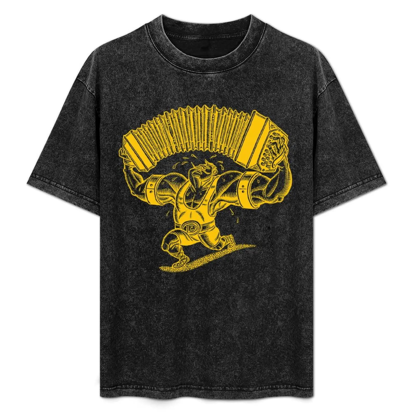 Camiseta Bandoneon Weightlifter (amarilla) de talla grande, holgada y de manga corta