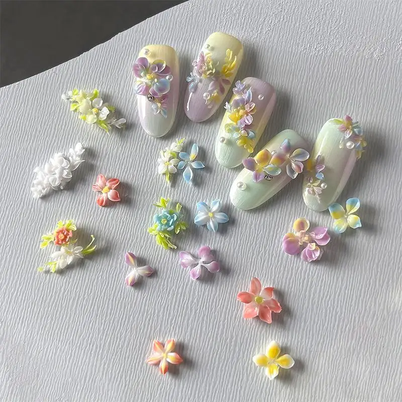 1Pcs Silicone Butterfly Nail Art Mold Five-petaled Flowers Pattern Relief 3D Transparent Nail Template DIY Manicure Decoration