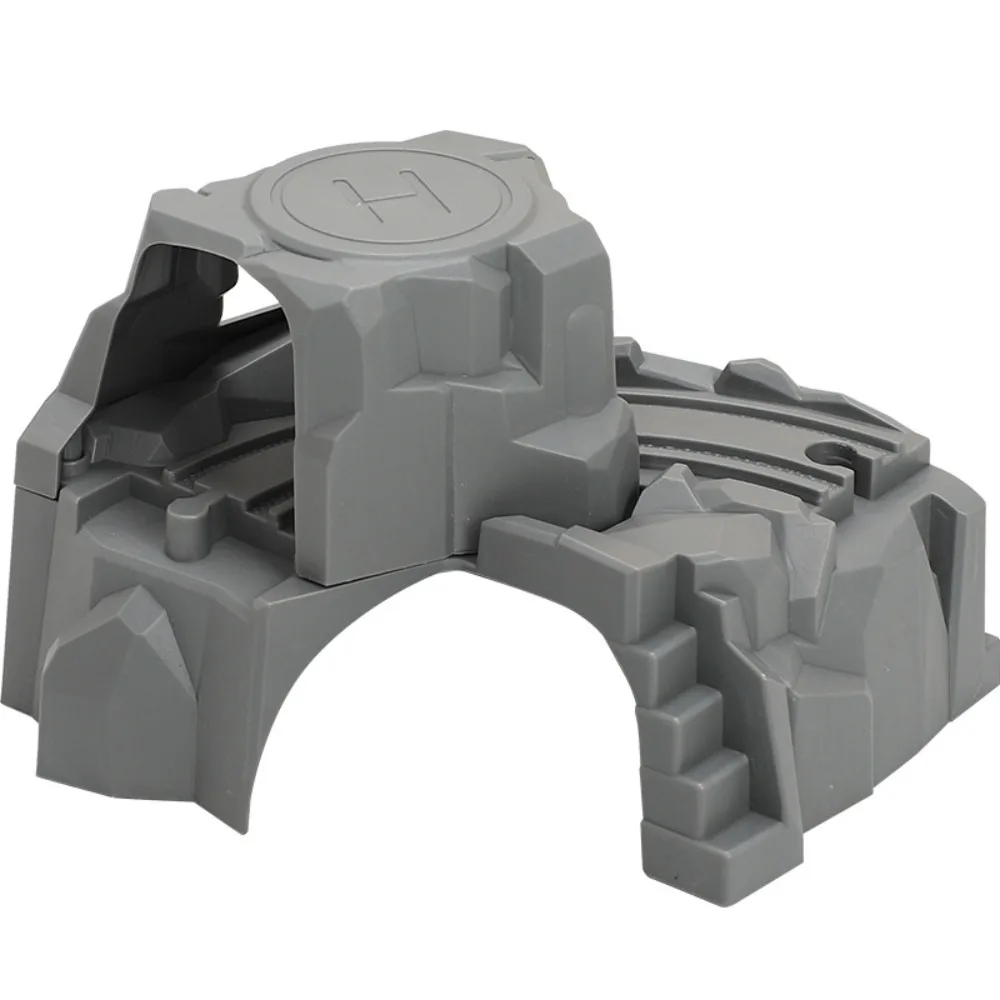 Simulation Wooden Track Tunnel Mountain Cave Railway Track Train Double Tunnel Gray Plastic Wooden Track Train For Children
