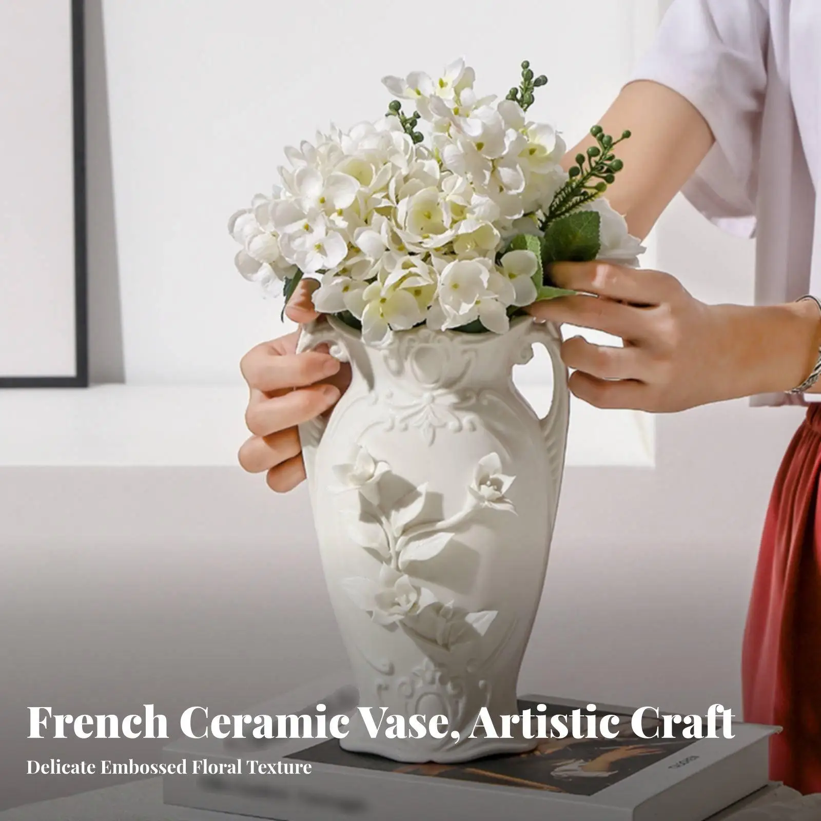 Modern Ceramic Vase French Design Decorative Vase for Interior Flower Arrangement Centerpiece Dining Living Room