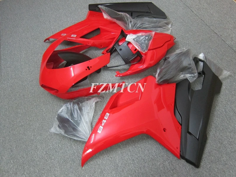 Injection Mold New ABS Fairings Kit Fit for Ducati 848 1098 1198 Evo 2007 2008 2009 2010 2011 2012 Bodywork Set Black Red