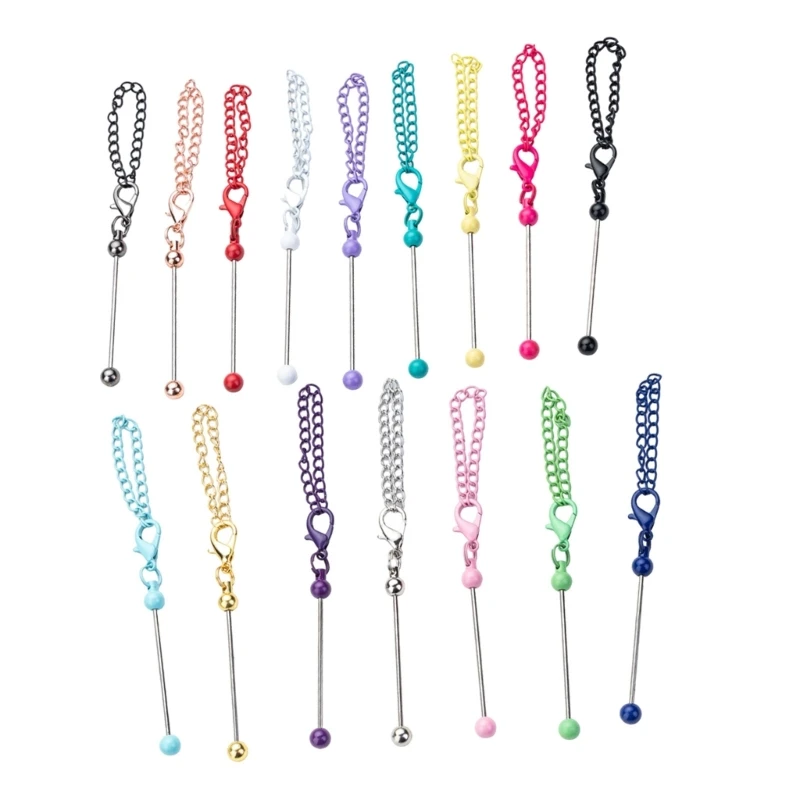 6шт брелок из бисера для женщин, красочный брелок из бисера с цепочкой для женщин