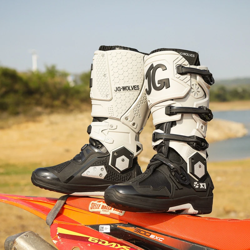 X7 JG WOLVES Professional Motorcycle Boots Mens Long Motocross Off