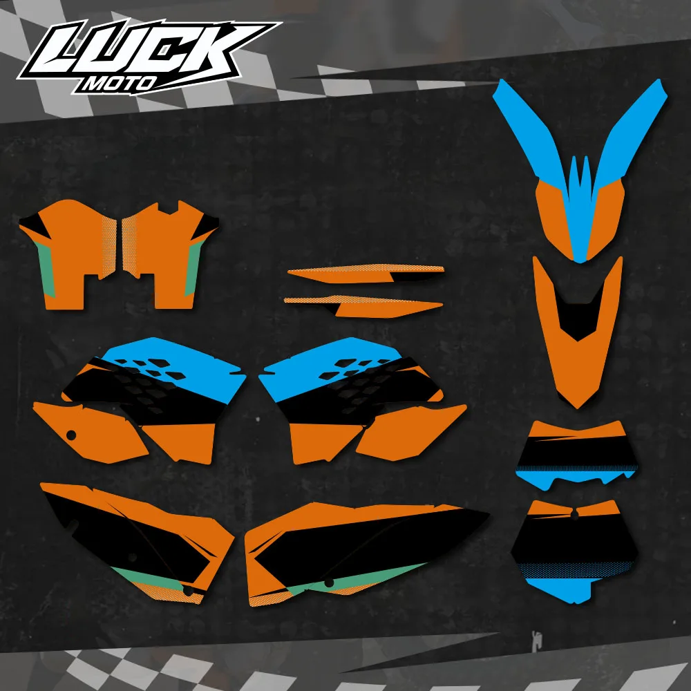 LUCKMOTO Motorcycle Full Graphics Decals Stickers Kits For KTM EXC 125 250 300 350 450 530 2008-2011 SX SXF XC XCF 2016 - 2018