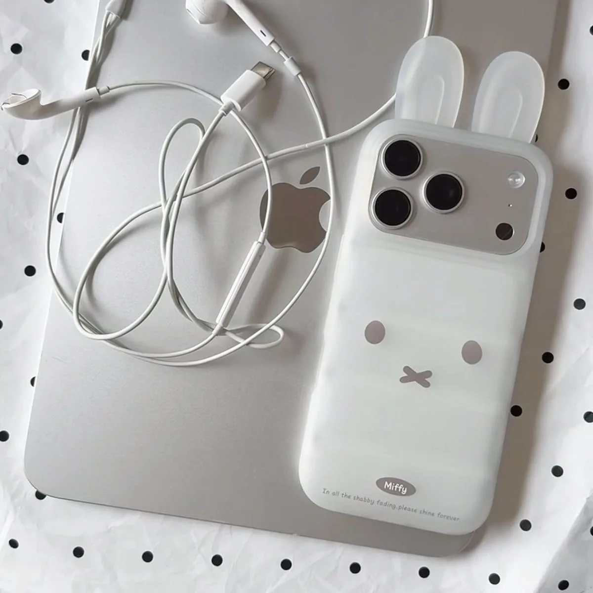 

Luxury Cute Pink black White Miffy silicone soft phone Case For iPhone 14 15 16 17 Pro Max Funny Cartoon long ear Miffy Cover﻿﻿﻿
