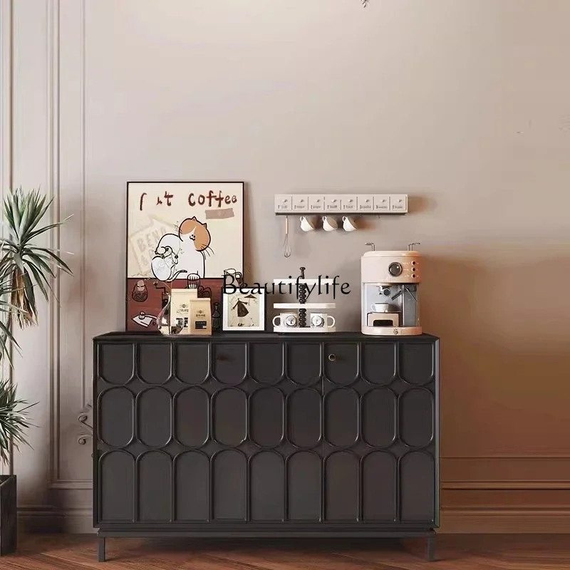 

ls 27 Retro minimalist paint dining side cabinet Solid wood multi-functional storage Modern wind porch cabinet