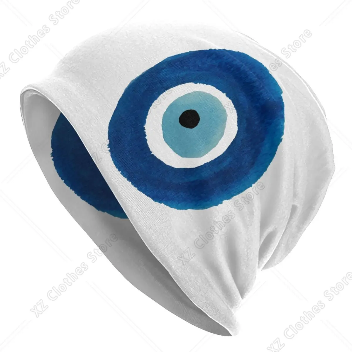 Watercolor Evil Eye Nazar Painting Bonnet Hat Knitted Hat Men Women Unisex Hamsa Lucky Charm Winter Warm Skullies Beanies Caps