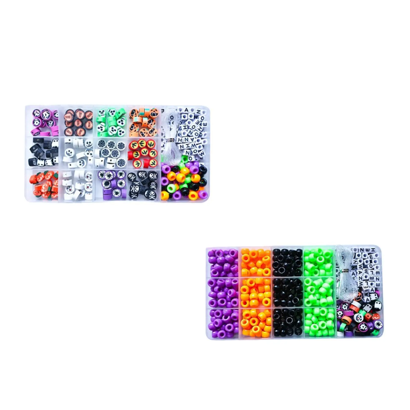 Bracelet Making Tool Kit Resin Halloween Beads Organizer Box Loose Spacer Beads Storage Case for DIY Craft Jewelry Making