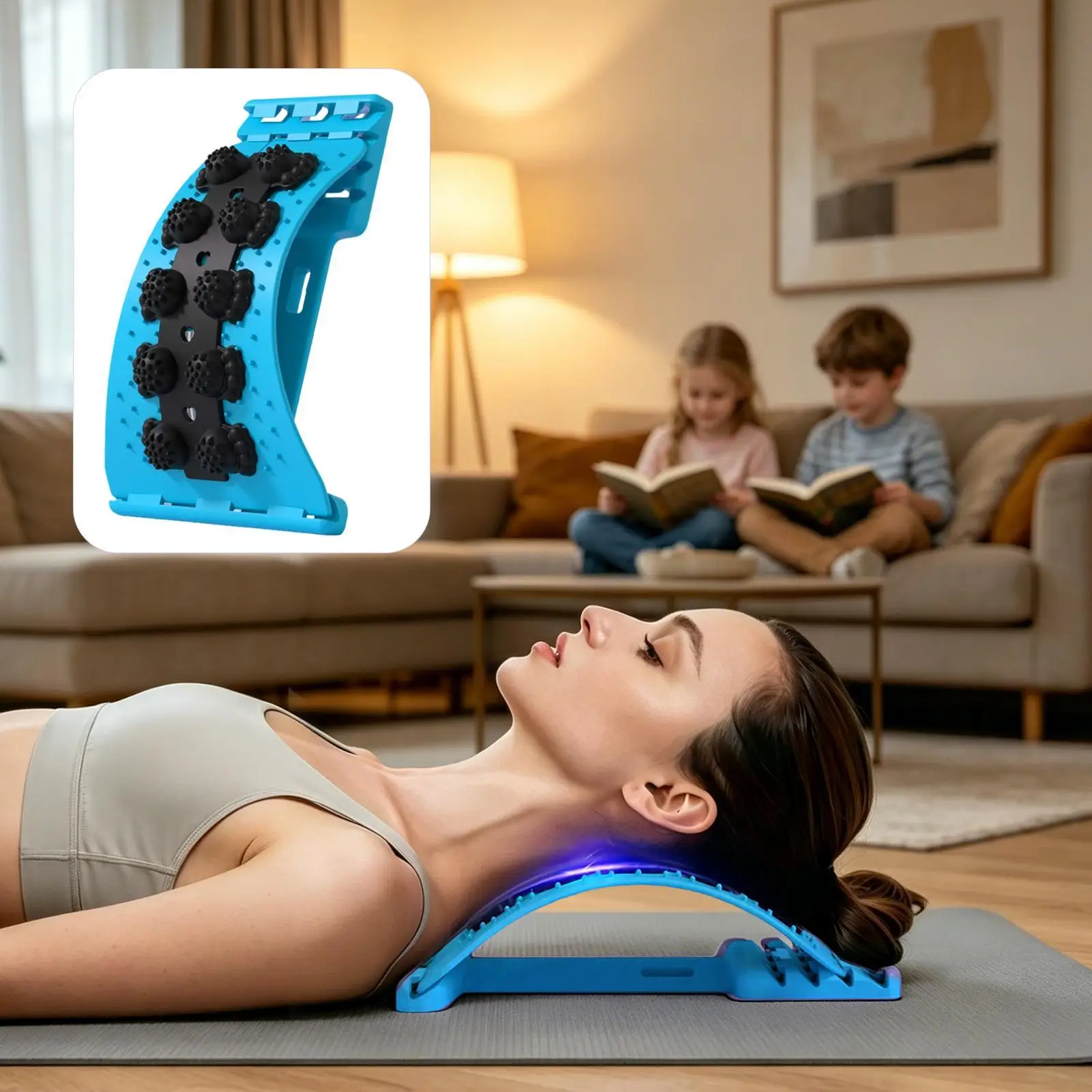 Lumbar Back Stretcher 4-Level Adjustable Stretching Equipment Back Massager For Women Home Yoga Massage Health Spine Alignment