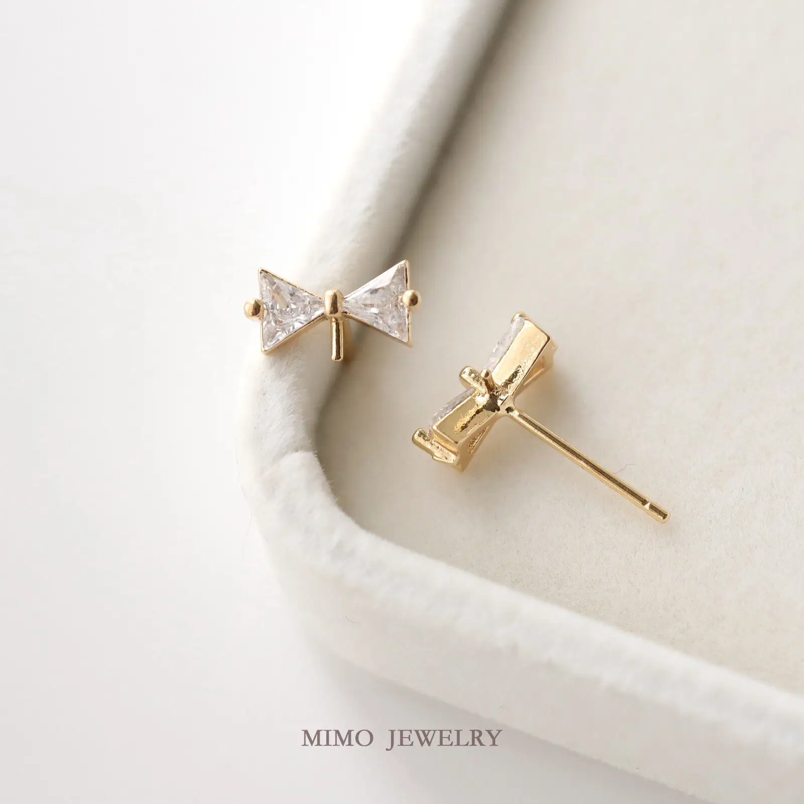 Gold Plated Copper Earrings Base Blank Bow Empty Holder 925 Silver Needle Ear Clips Ear Stud Settings DIY Jewelry Making Supplie