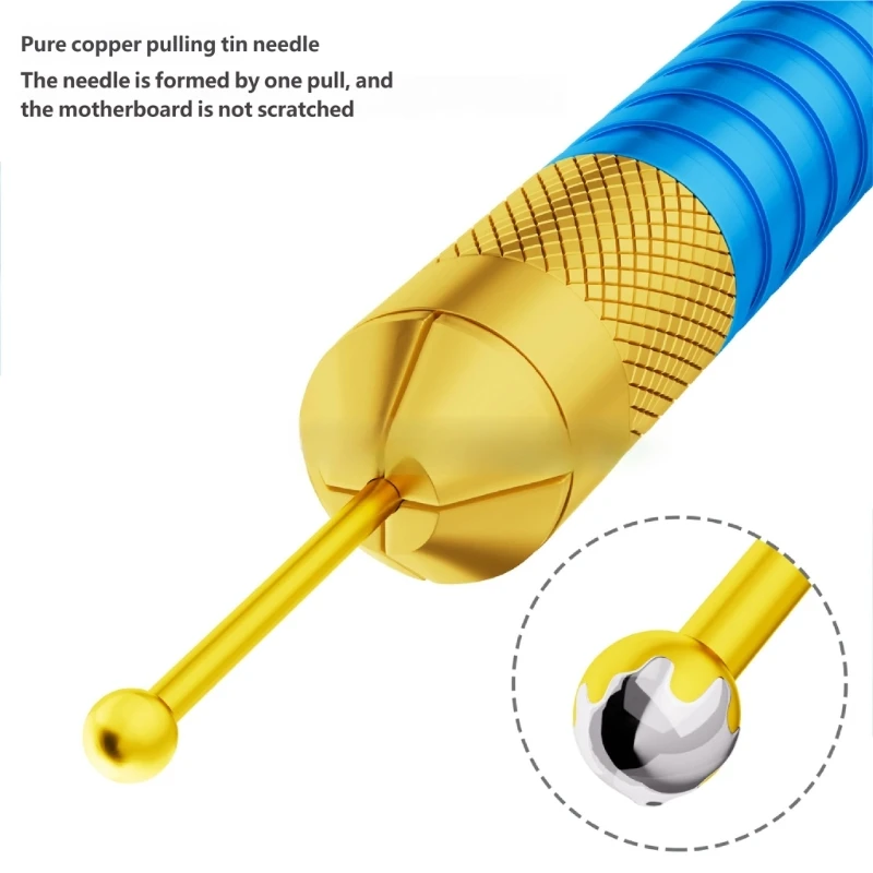 Manual Solder Rework Pen Soldering Tin Drag Needle Set with Textured Grip for Circuit Board Touch Up, Detail Repair and