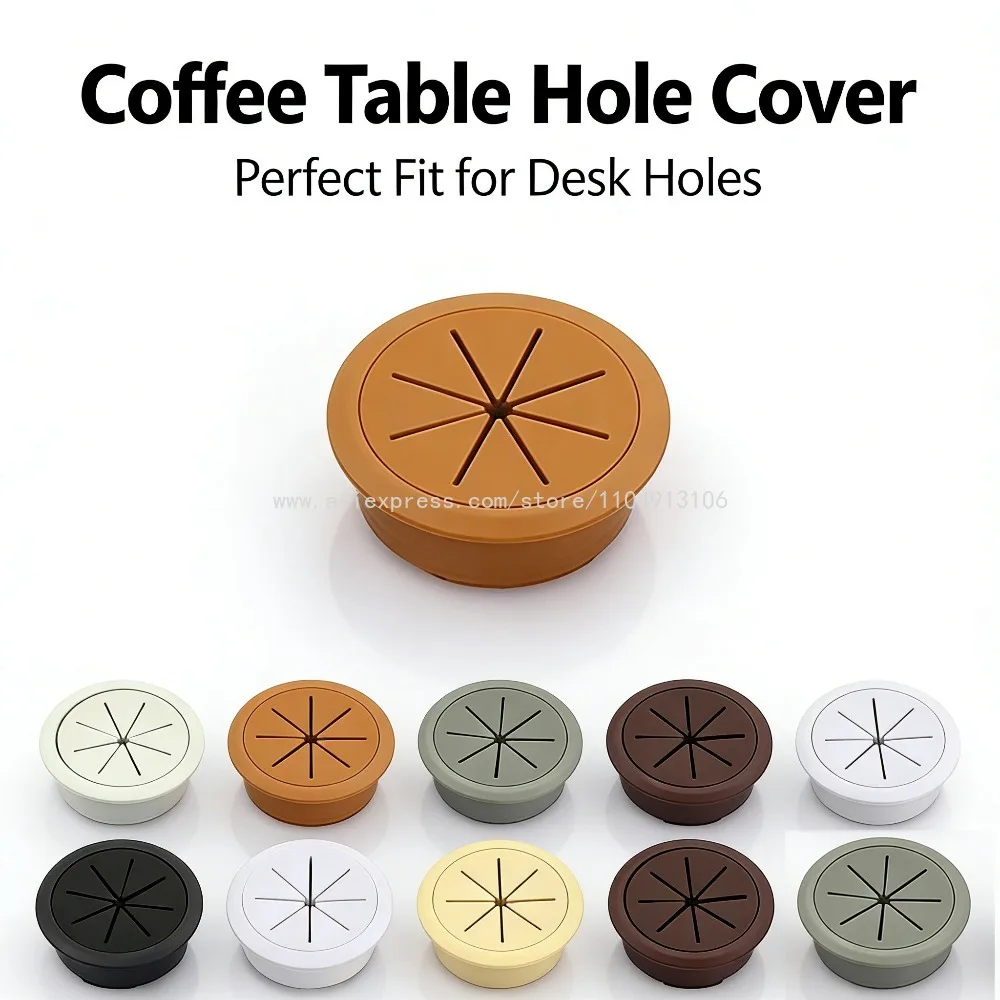 1Pcs Desk Cable Grommet 50/53/60/80mm ABS Rubber Cord Organizer Desk Wire Hole Cover for Office Furniture Table Cable Management