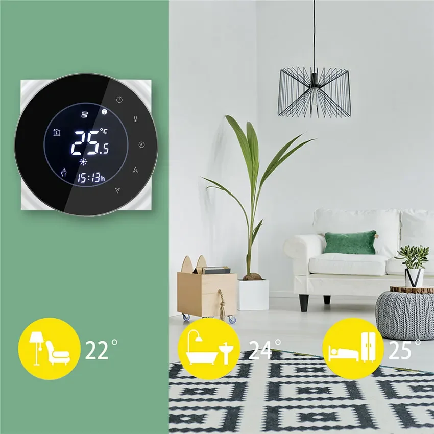 WiFi fan coil programmable controller LCD touch screen digital indoor thermostat  smart thermostat